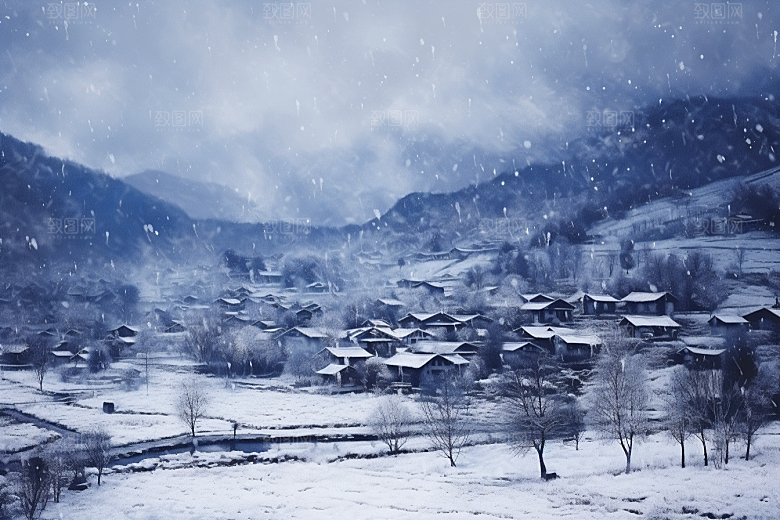 东北雪乡雪景哈尔滨素材