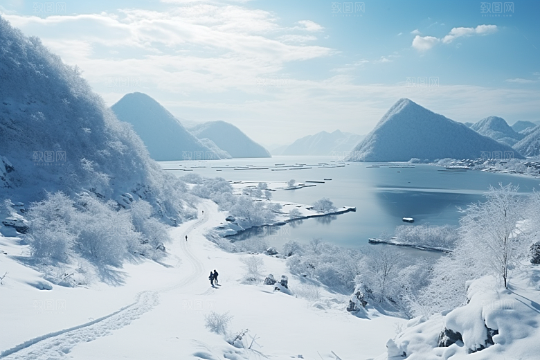 东北雪乡哈尔滨大雪素材
