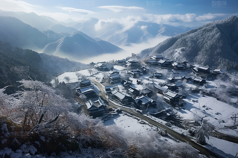 东北雪乡哈尔滨大雪素材