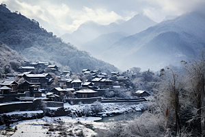 东北雪乡景区北方素材