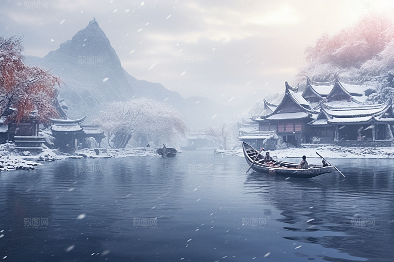 东北雪乡雪景哈尔滨素材