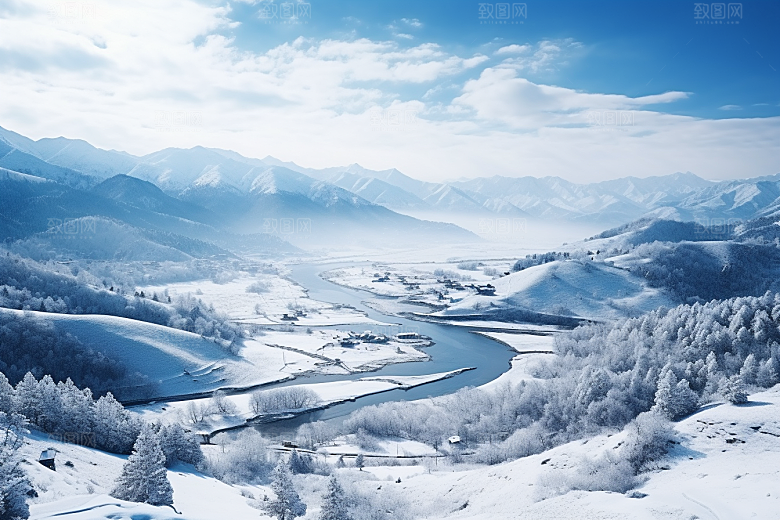 东北雪乡景区旅游素材