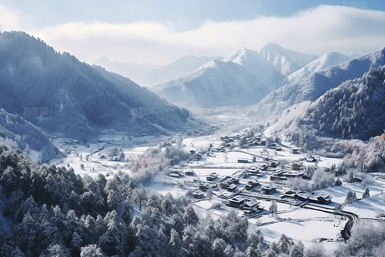 东北雪乡高清北方素材