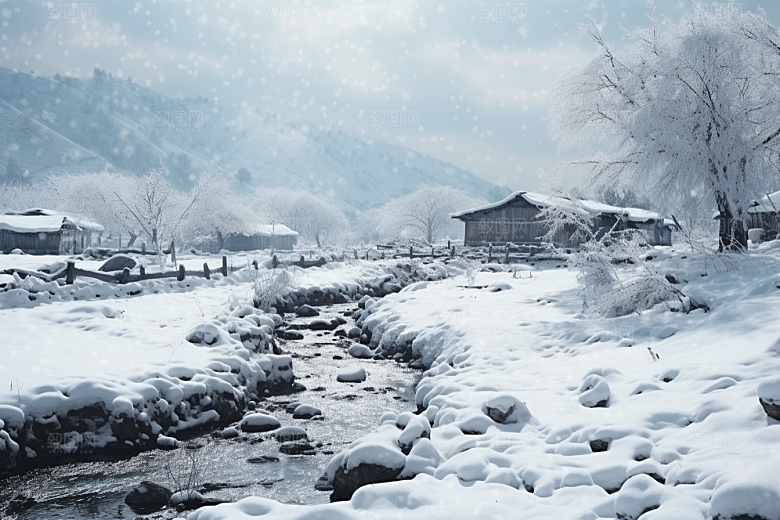 东北雪乡高清景区素材