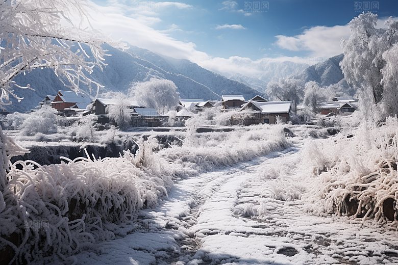 东北雪乡景区哈尔滨素材
