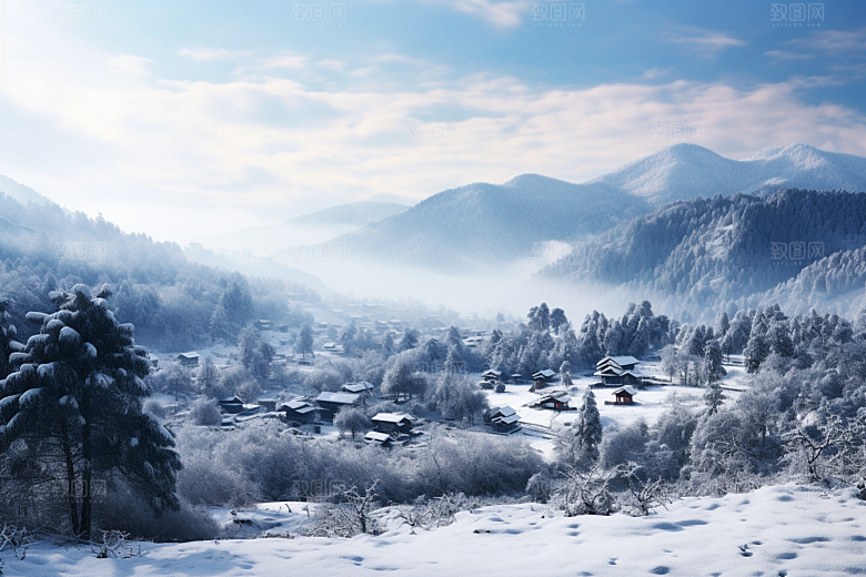 东北雪乡景区风光素材