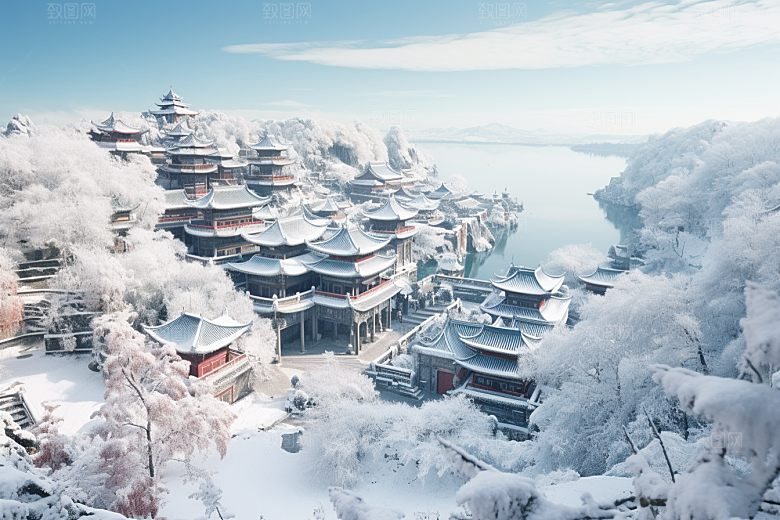 东北雪乡雪景哈尔滨素材