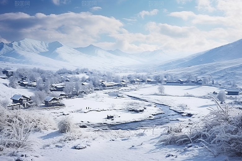 东北雪乡景区哈尔滨素材