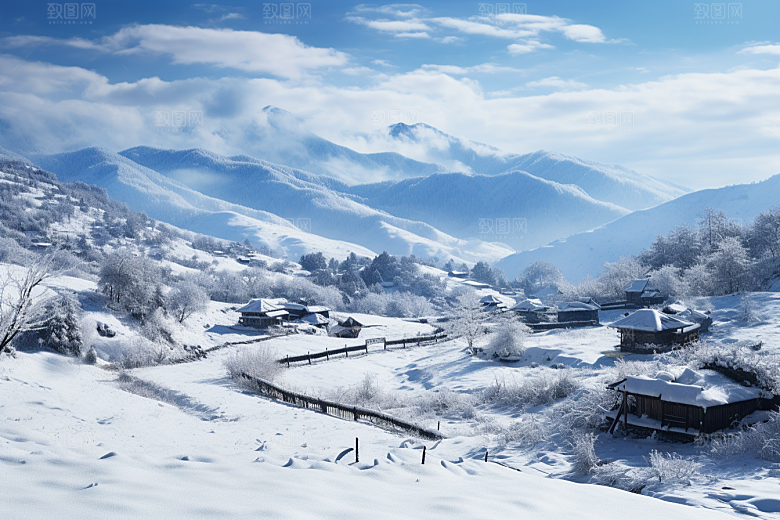 东北雪乡景区哈尔滨素材