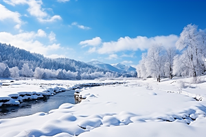 东北雪乡景区哈尔滨素材