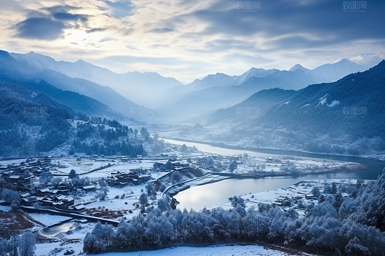 东北雪乡高清景区素材