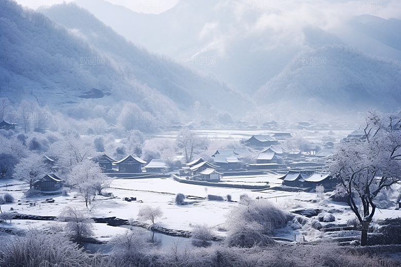 东北雪乡高清雪景素材