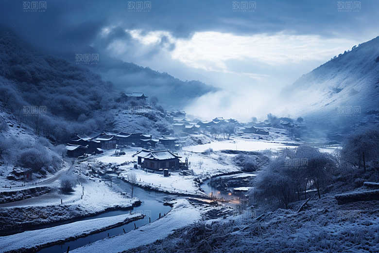 东北雪乡景区旅游素材