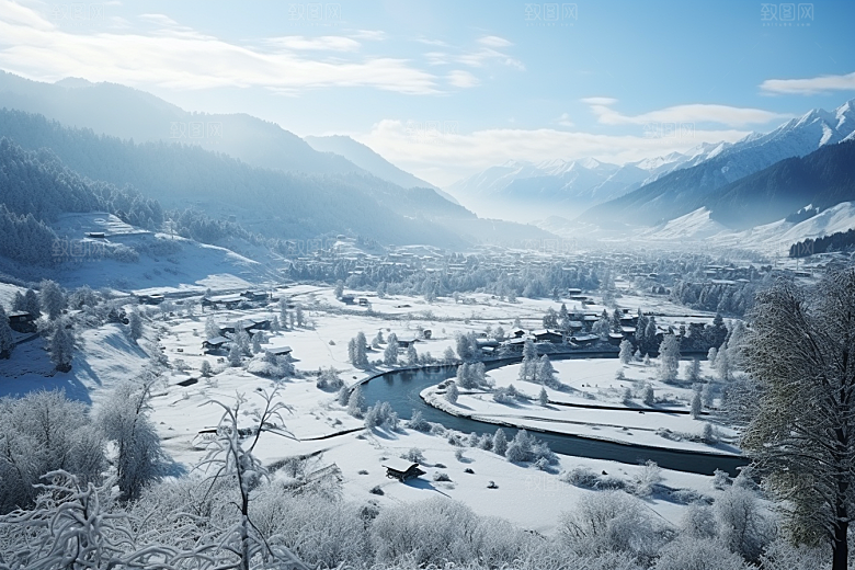 东北雪乡哈尔滨高清素材