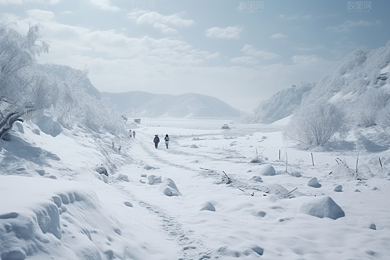 东北雪乡北方雪景素材