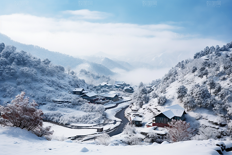 东北雪乡旅游雪景素材