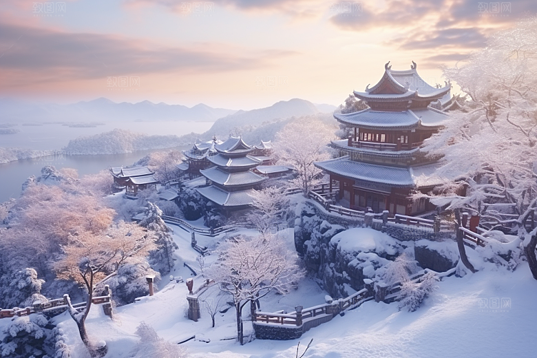 东北雪乡大雪景区素材