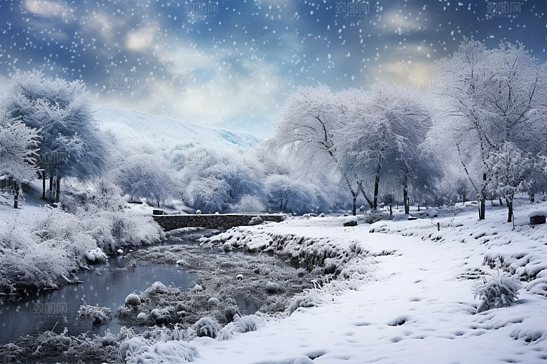 东北雪乡旅游雪景素材