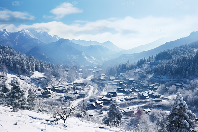 东北雪乡高清雪景素材
