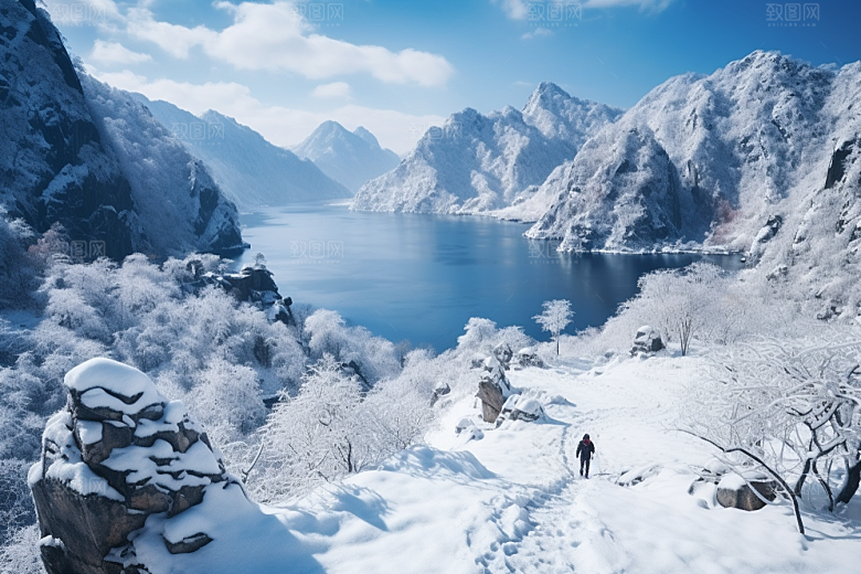 东北雪乡雪景景区素材