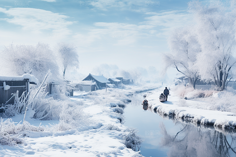 东北雪乡高清景区素材
