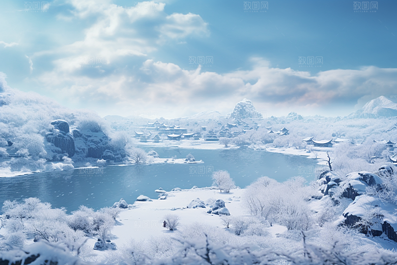 东北雪乡旅游雪景素材