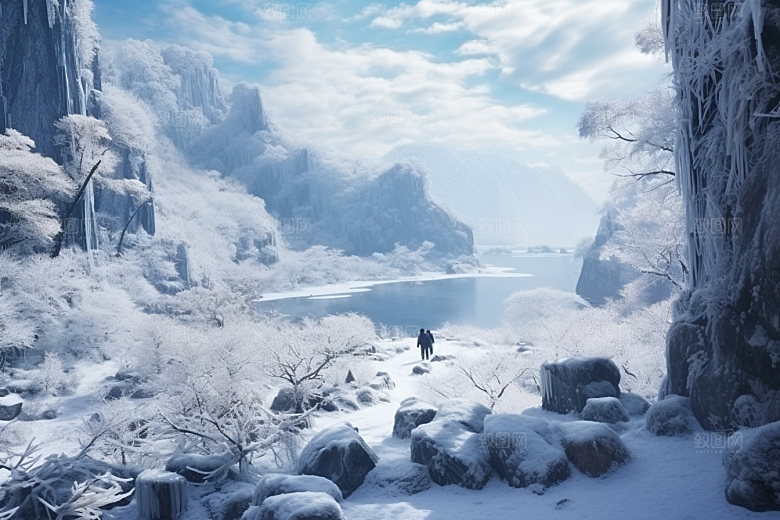 东北雪乡雪景风光素材