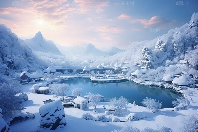 东北雪乡哈尔滨北方素材