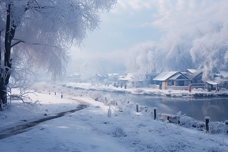 东北雪乡哈尔滨雪景素材