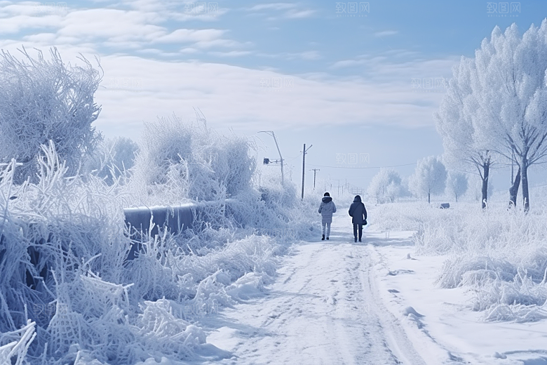 东北雪乡旅游景区素材