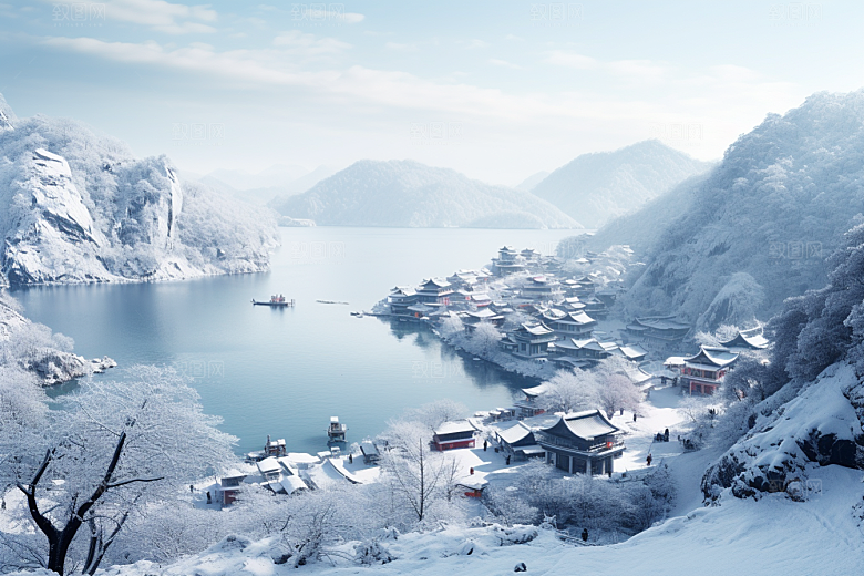 东北雪乡景区哈尔滨素材