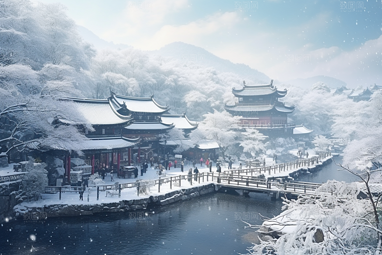 东北雪乡高清北方素材
