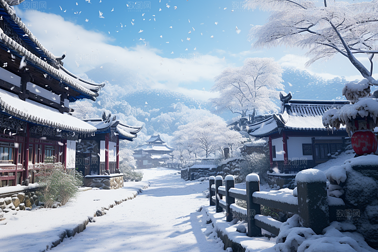 东北雪乡景区哈尔滨素材
