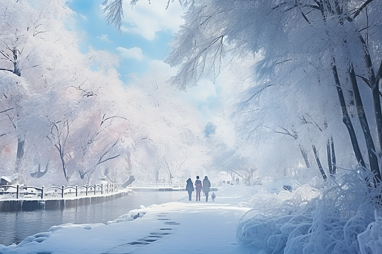 东北雪乡雪景风光素材