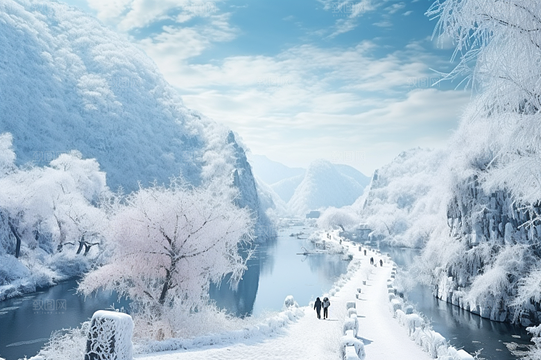 东北雪乡高清景区素材