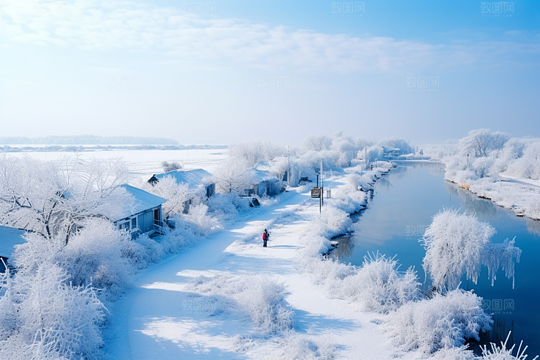 东北雪乡哈尔滨大雪素材