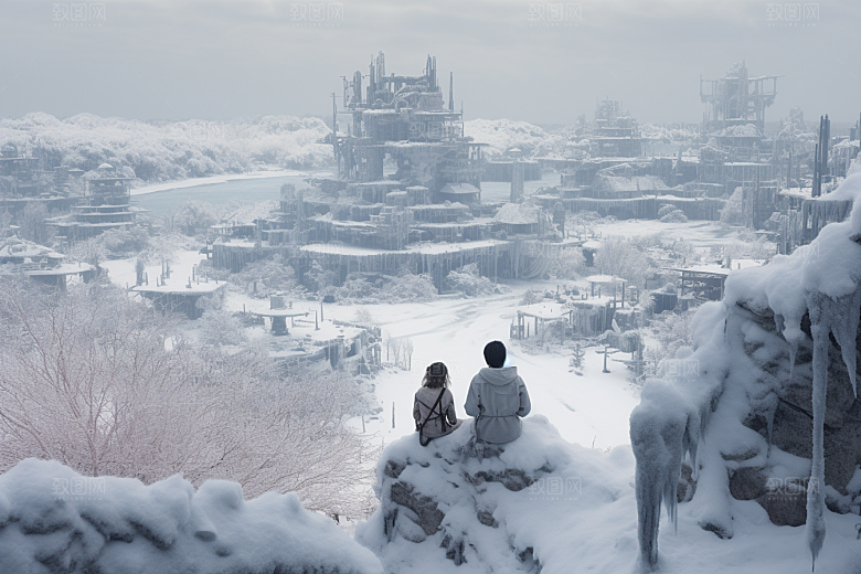 东北雪乡大雪旅游素材