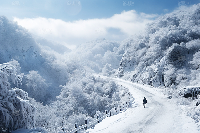 东北雪乡景区大雪素材