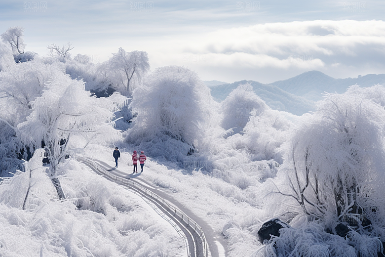 东北雪乡景区哈尔滨素材