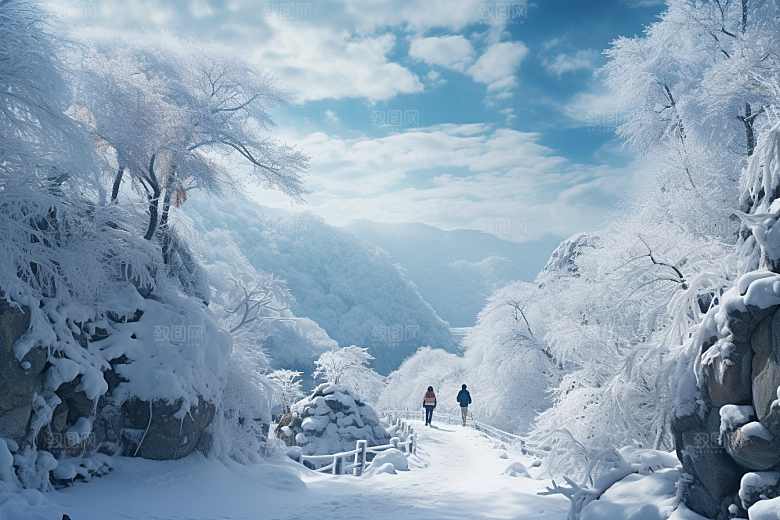 东北雪乡大雪旅游素材