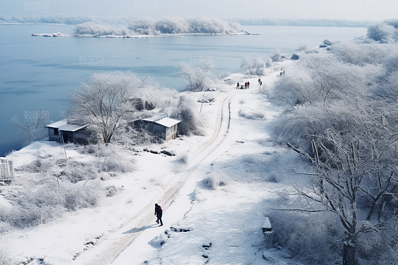 东北雪乡雪景北方素材