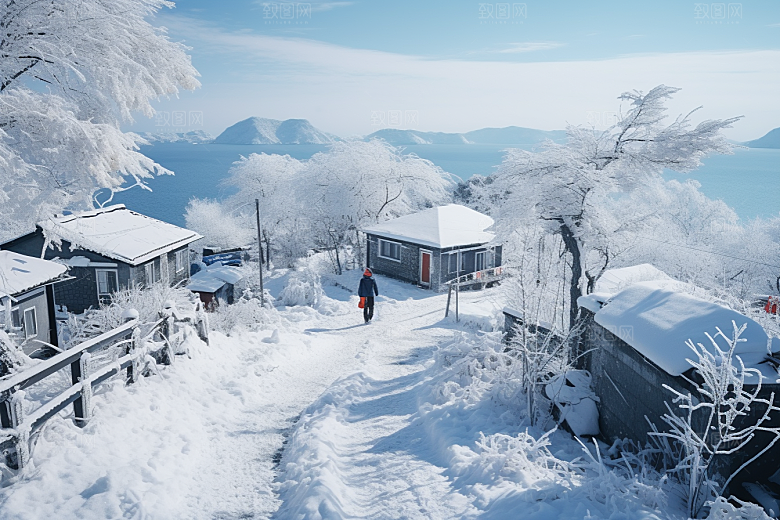 东北雪乡大雪风光素材