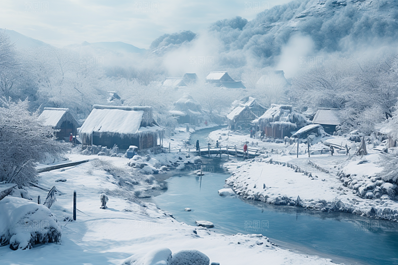 东北雪乡高清雪景素材