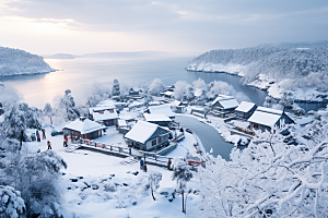 东北雪乡风光雪景素材