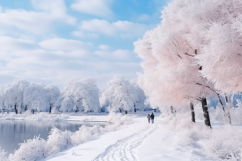 东北雪乡景区雪景素材