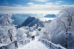 东北雪乡大雪景区素材