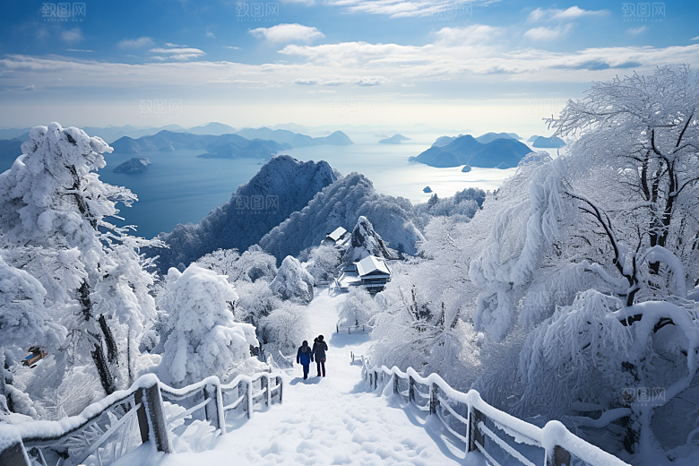 东北雪乡大雪景区素材