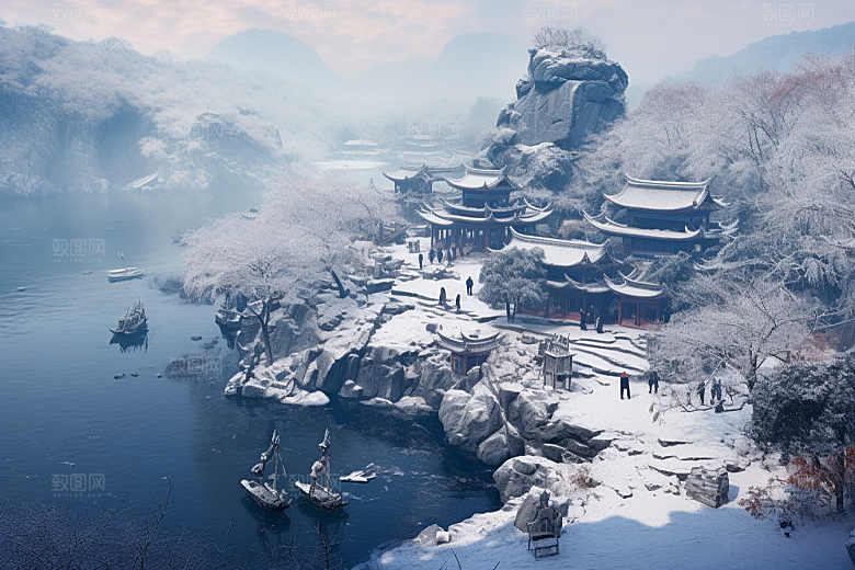 东北雪乡风光高清素材