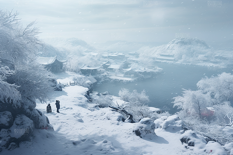 东北雪乡北方风光素材