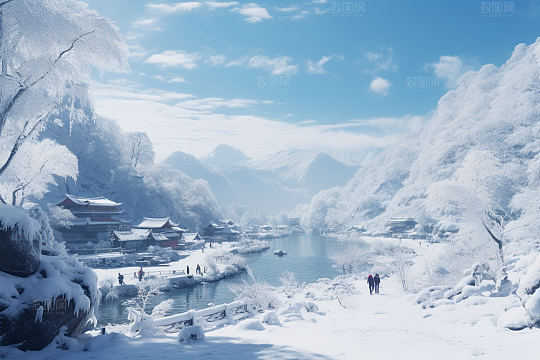 东北雪乡北方哈尔滨素材